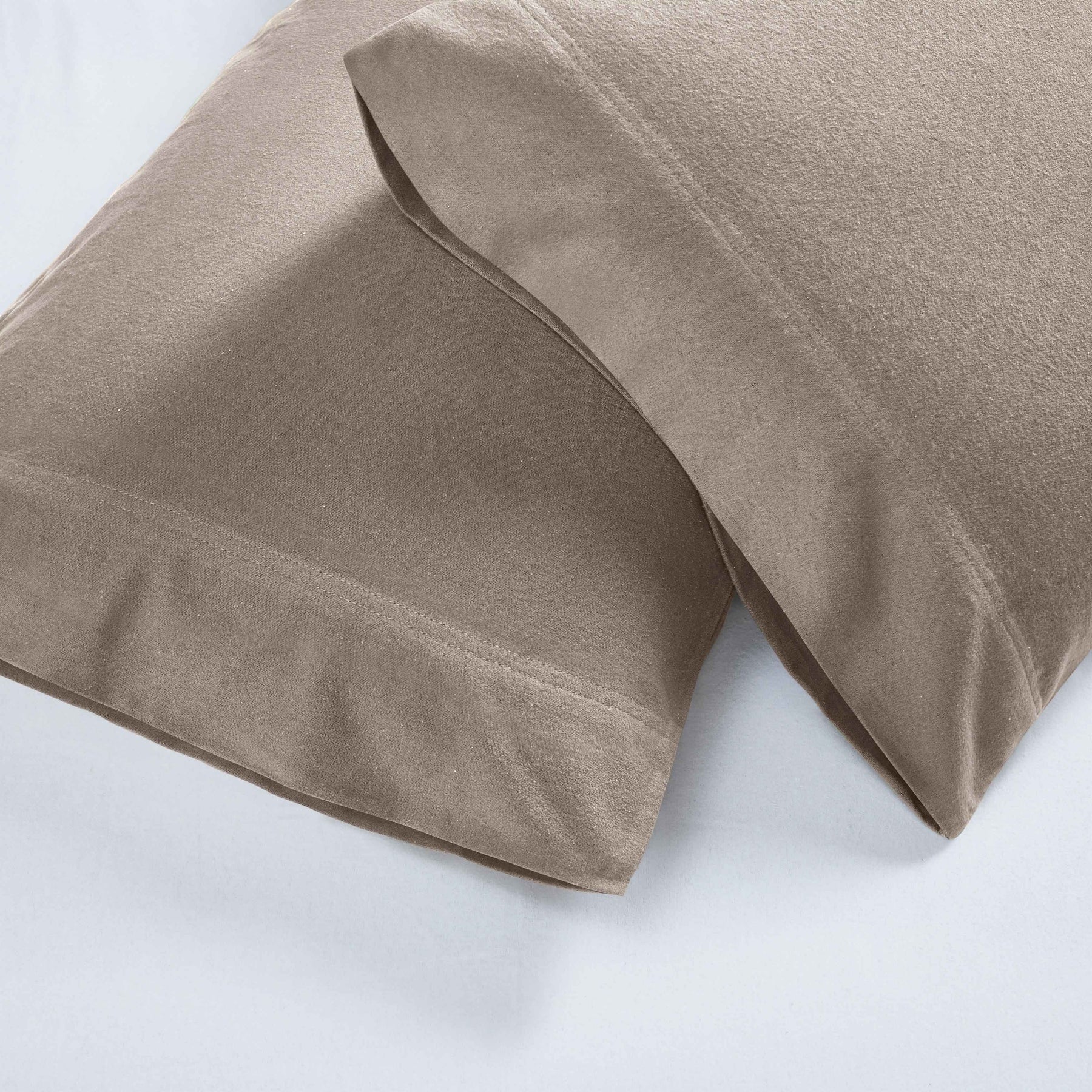 Rome Flannel Cotton Solid Fuzzy Pillowcases, Set of 2