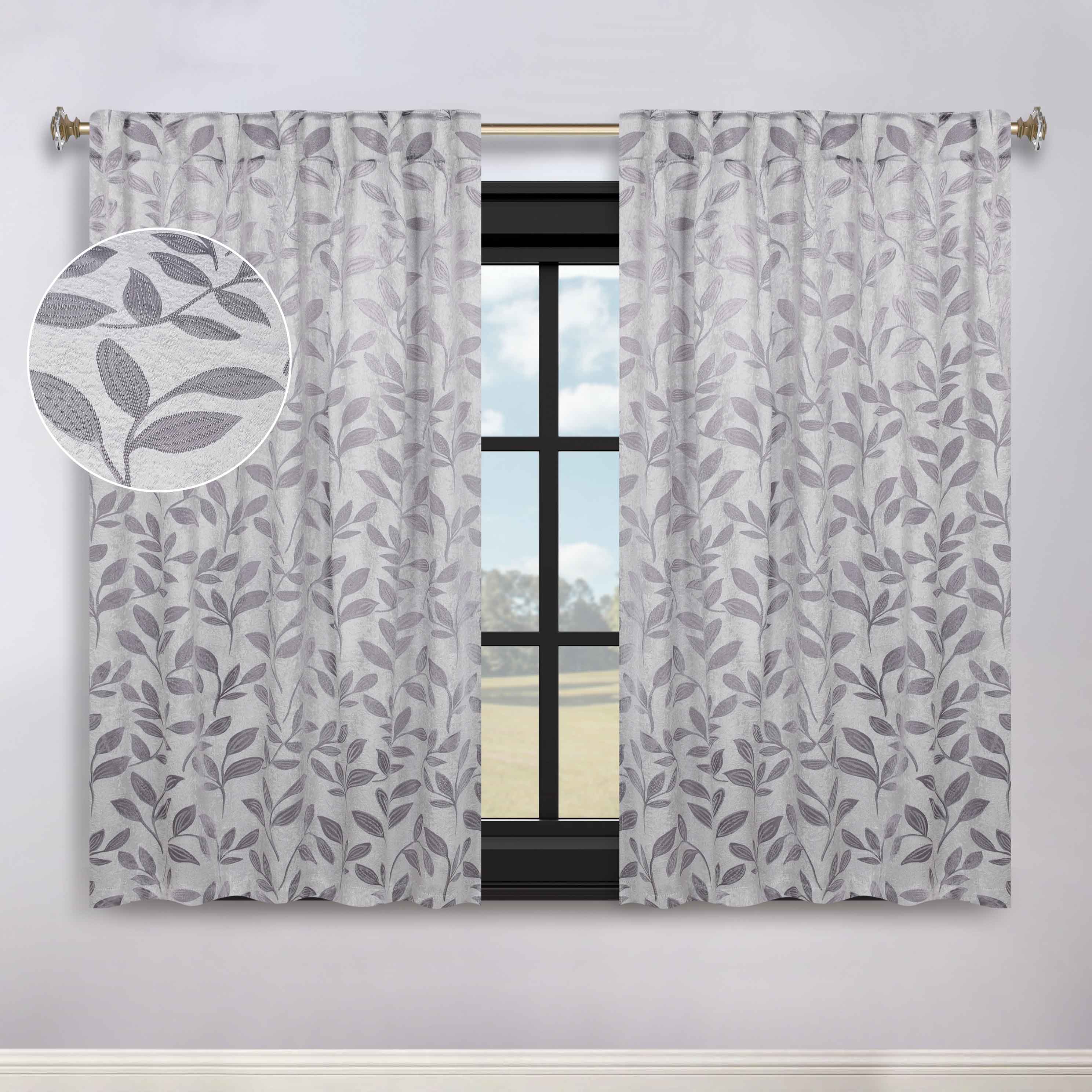 Leaves Room Darkening Back Tabs Blackout Curtain Panels, Set of 2 - Blackout Curtains by Superior