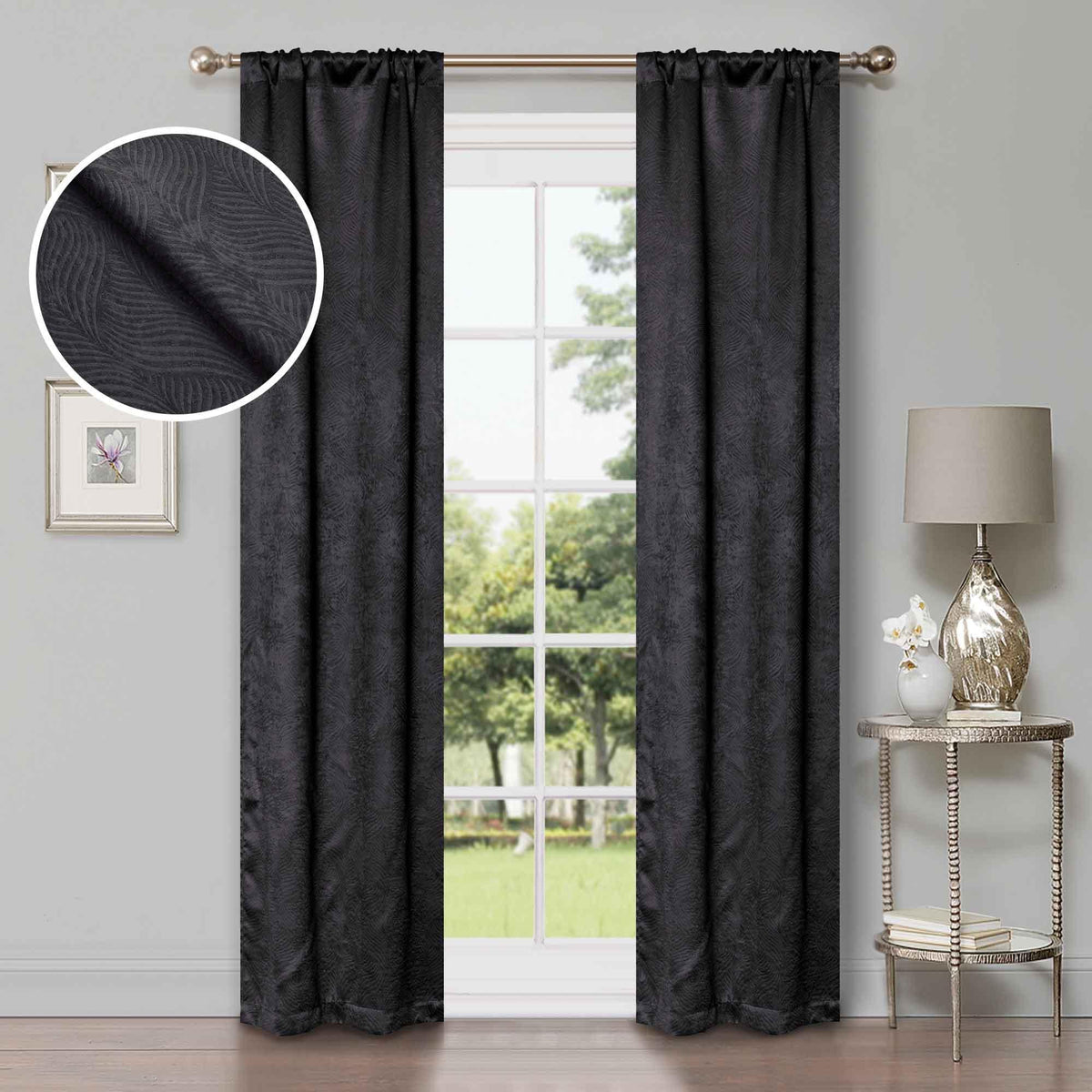 Waverly Thermal Blackout Grommet 2 Piece Curtain Panel Set - Blackout Curtains by Superior - Superior 