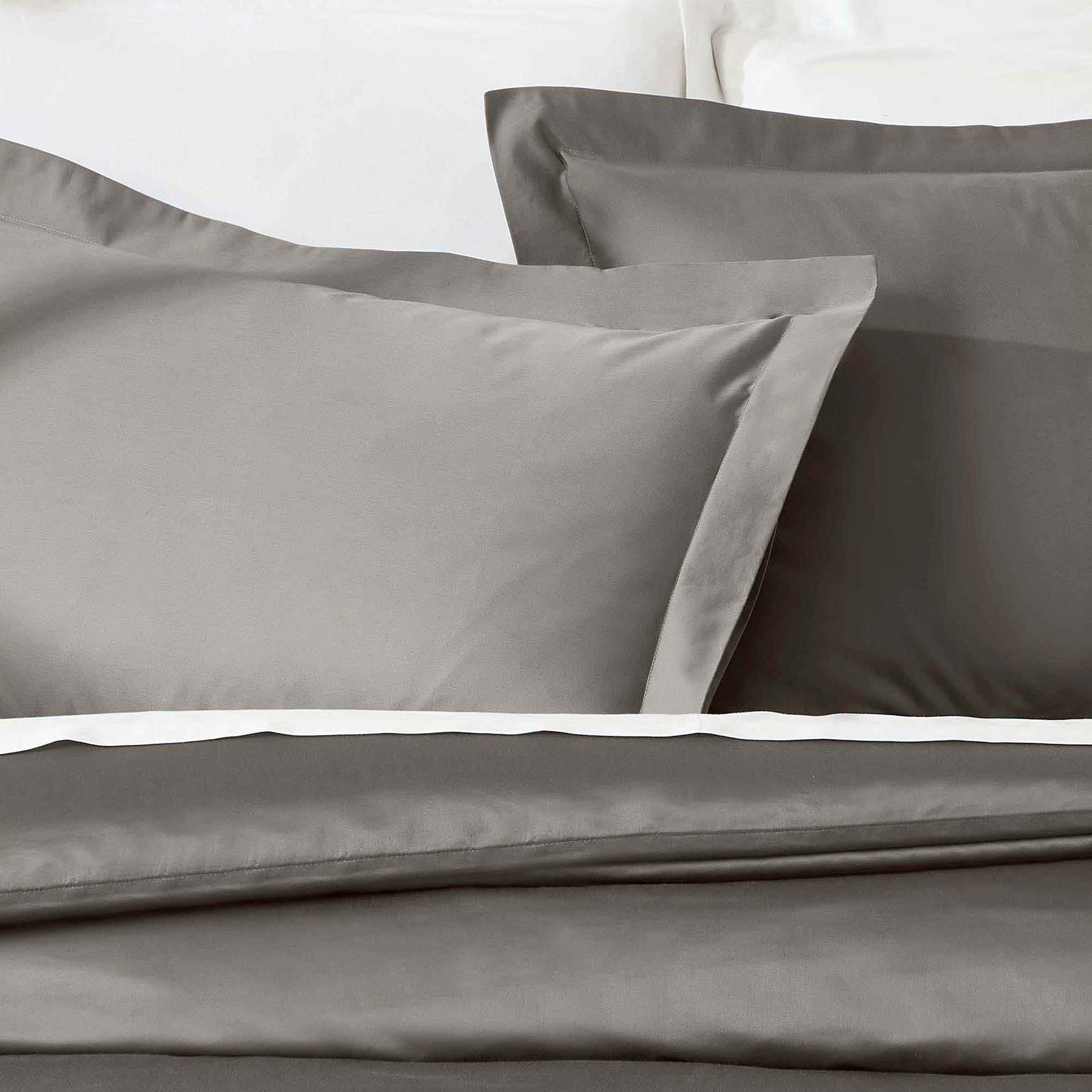 Egyptian Cotton 850 Thread Count Solid Luxury 3 Piece Duvet Cover Set - Gray