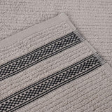 Brea Zero Twist Cotton Ribbed Geometric Border 9 Piece Towel Set - Towel Set by Superior