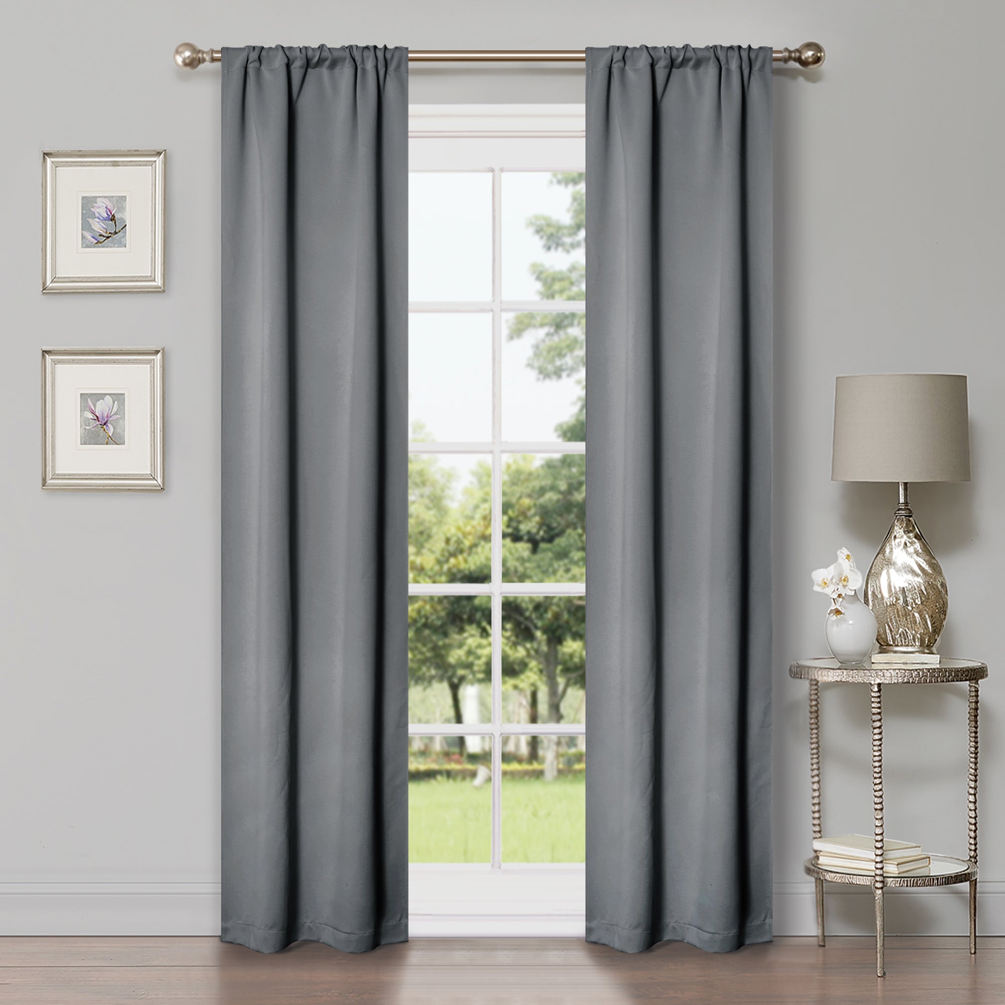 Solid Room Darkening Rod Pocket Blackout Curtain Panels, Set of 2 - Blackout Curtains by Superior