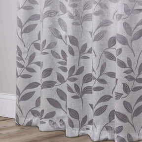 Leaves Room Darkening Washable Blackout Curtain Panels, Set of 2 - Gray