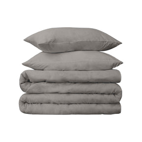 Egyptian Cotton 650 Thread Count Solid Duvet Cover Set - Gray