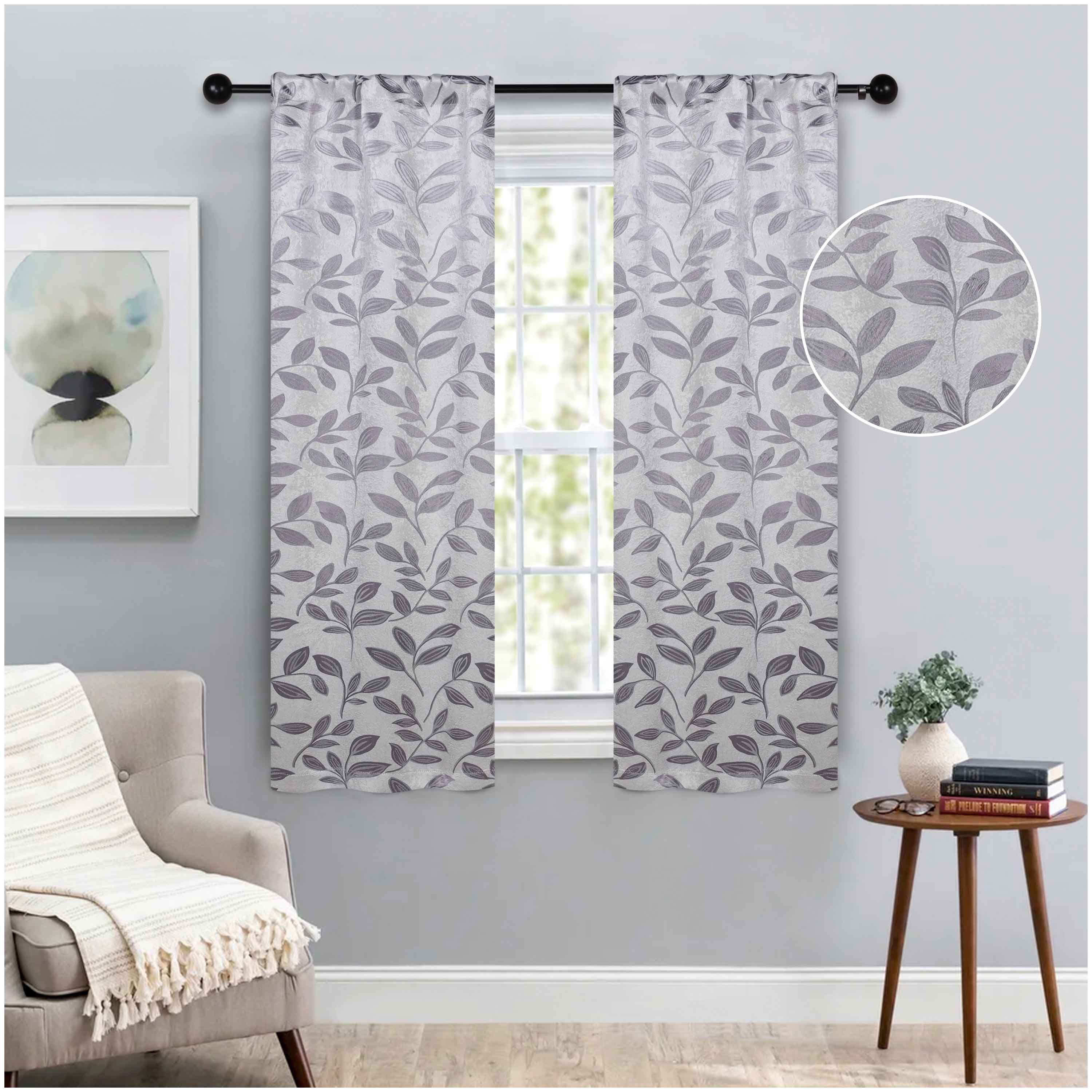 Leaves Room Darkening Washable Blackout Curtain Panels, Set of 2 - Blackout Curtains by Superior