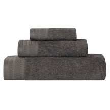 Honeycomb Textured Waffle Border Cotton 3 Piece Towel Set