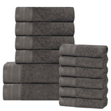 Honeycomb Textured Waffle Border Cotton 12 Piece Towel Set - Towel Set by Superior