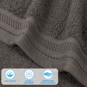 Honeycomb Textured Waffle Border Cotton 8 Piece Towel Set