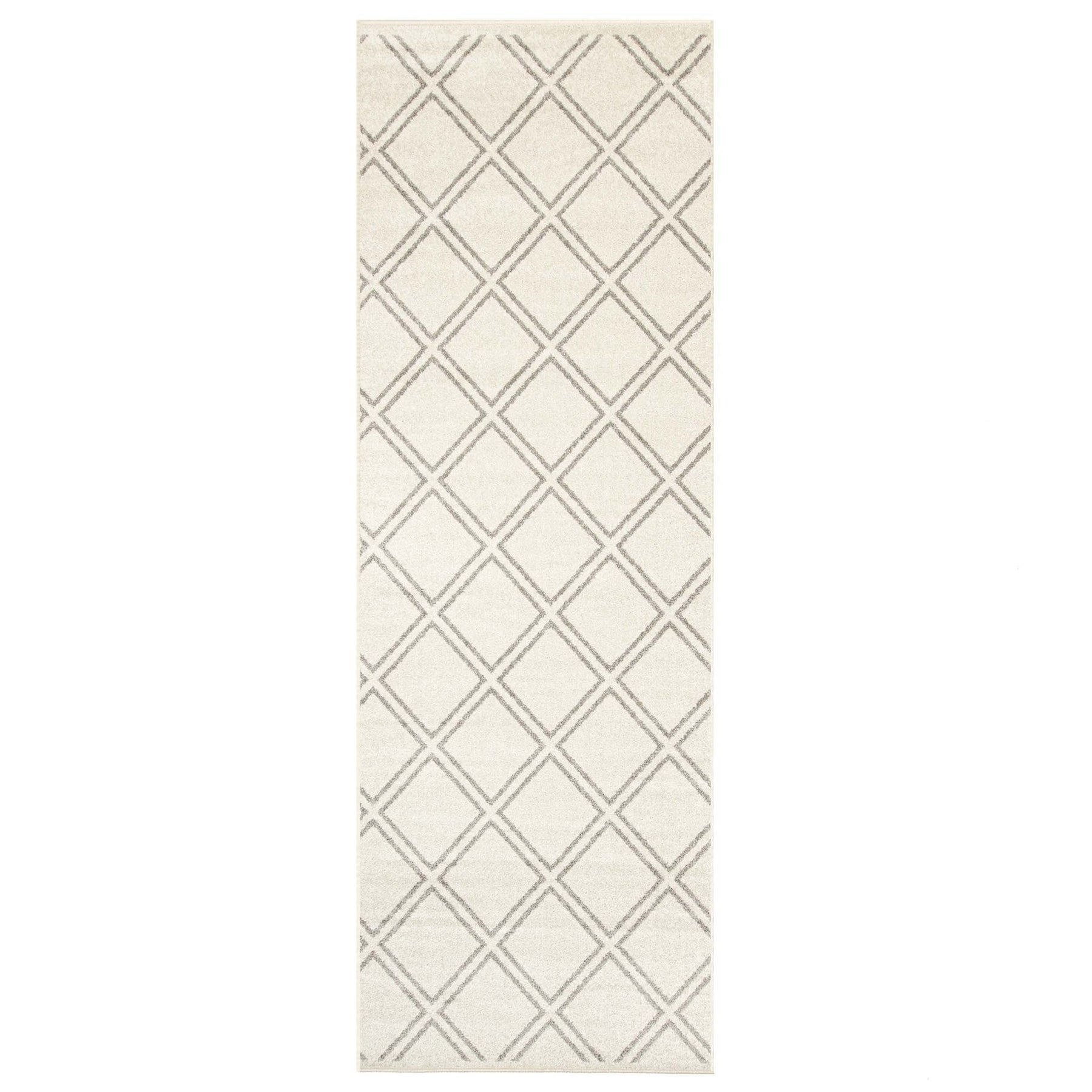 Hanleigh Modern Geometric Diamond Lattice Indoor Area Rug - Ivory