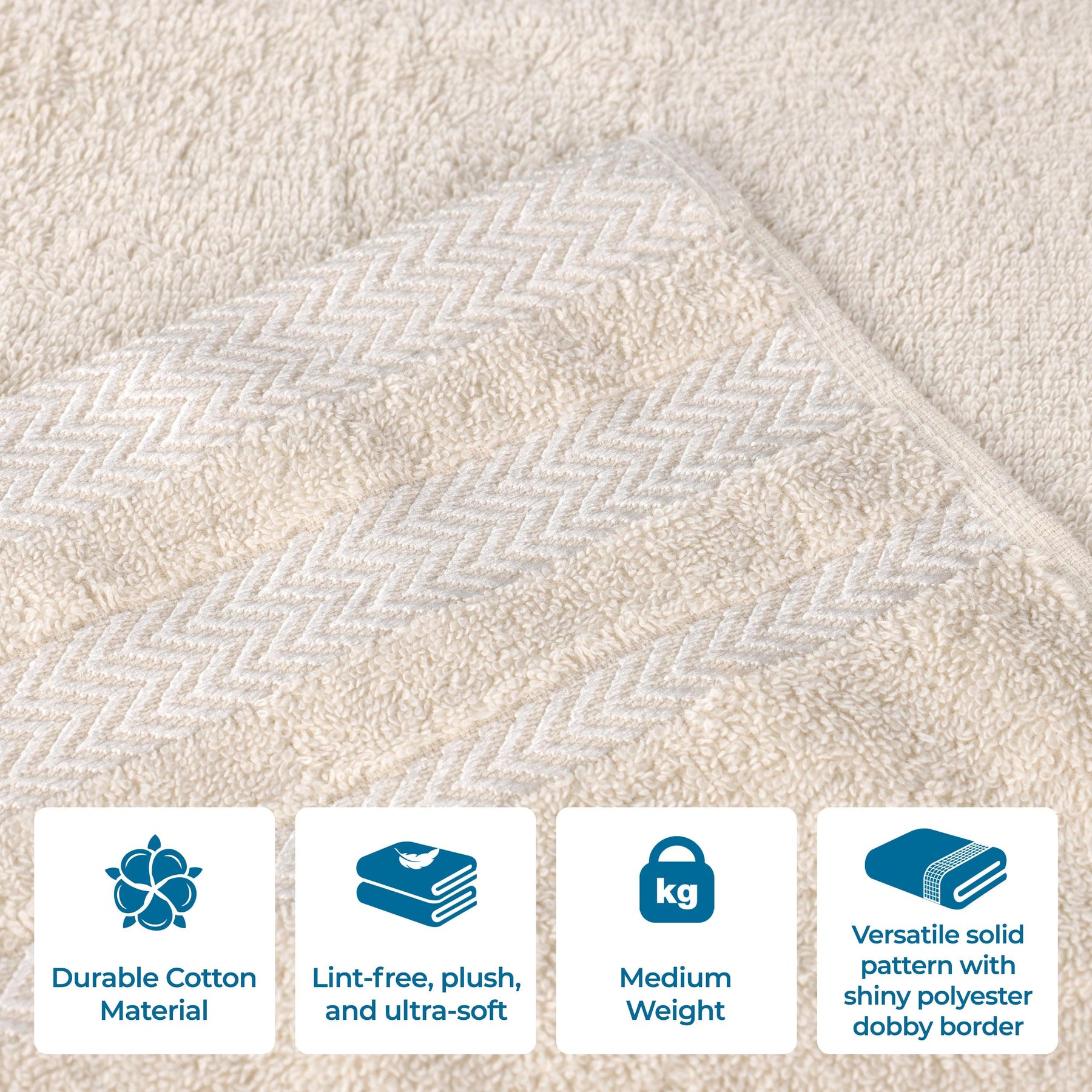 Hays Cotton Medium Weight 8 Piece Assorted Bathroom Towel Set - Towel Set by Superior - Superior 