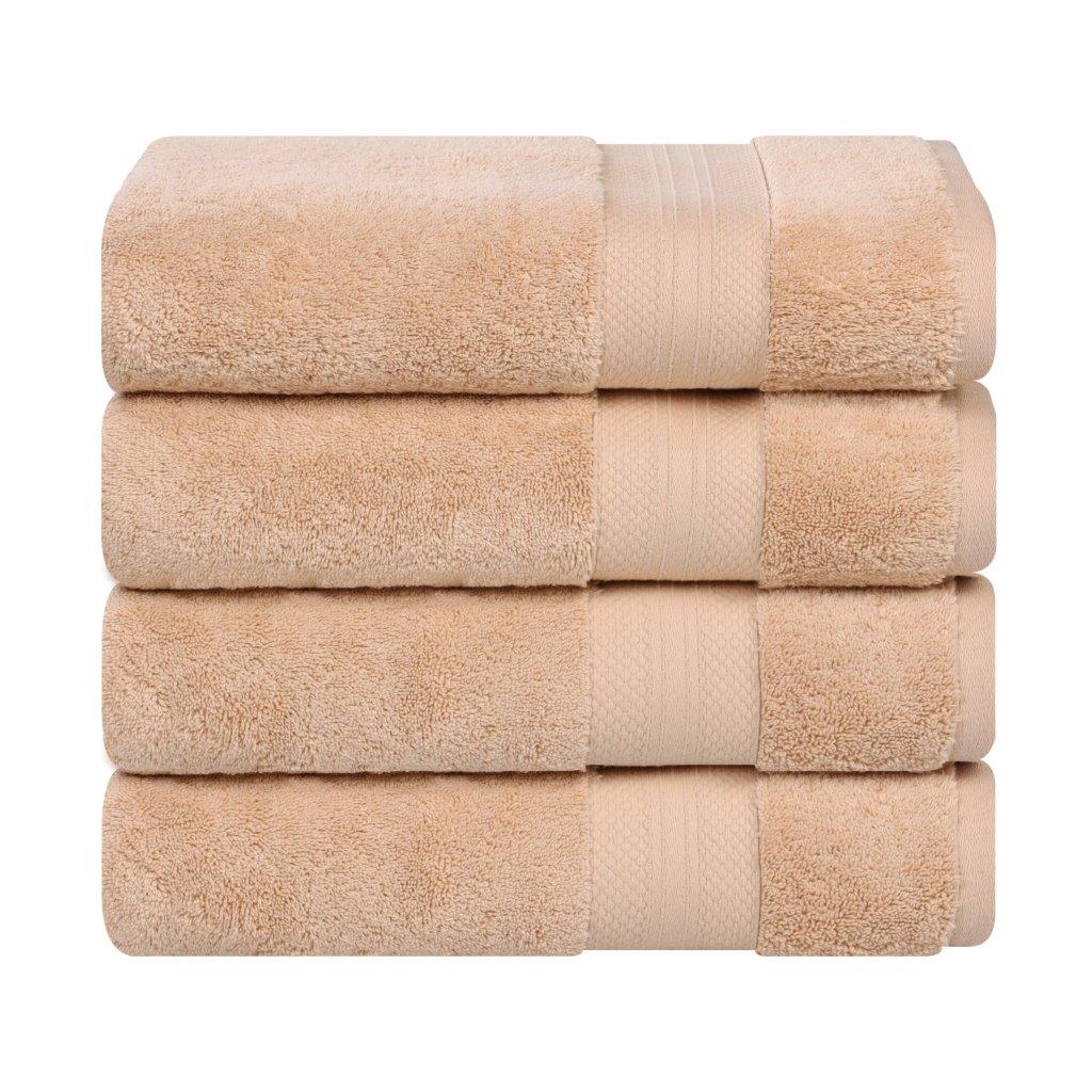 Aria Turkish Cotton Heavyweight Solid Absorbent Bath Towel Set of 4