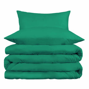 Cotton Blend 800 Thread Count Solid Duvet Cover Set - HunterGreen