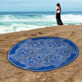 60" Round Cotton 2 Piece Beach Towel Set - Indie