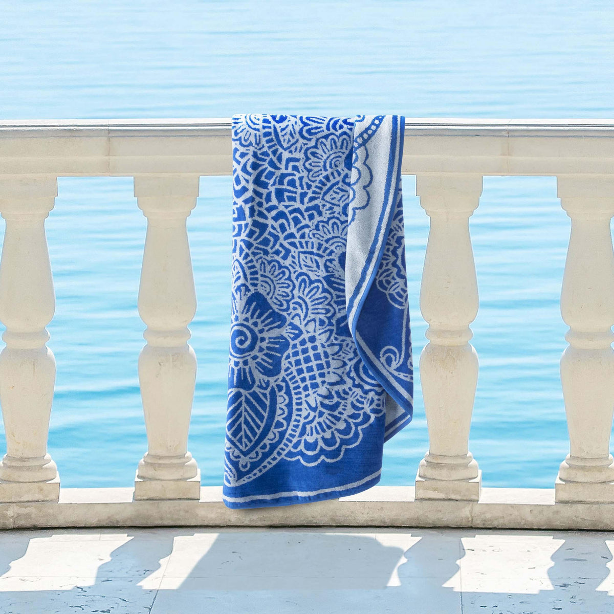 60" Round Cotton 2 Piece Beach Towel Set - Indie