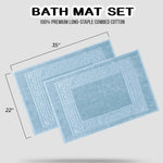 100% Cotton Absorbent Greek Key Border Solid 2 Piece Bath Mat Set - Bath Mats by Superior