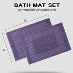 100% Cotton Absorbent Greek Key Border Solid 2 Piece Bath Mat Set - Bath Mats by Superior