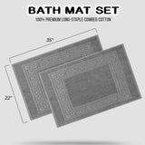 100% Cotton Absorbent Greek Key Border Solid 2 Piece Bath Mat Set - Bath Mats by Superior