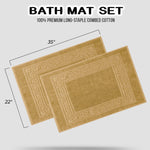 100% Cotton Absorbent Greek Key Border Solid 2 Piece Bath Mat Set - Bath Mats by Superior