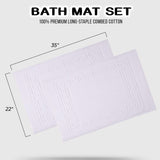 100% Cotton Absorbent Greek Key Border Solid 2 Piece Bath Mat Set - Bath Mats by Superior