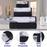 Cotton Marble and Solid Quick Dry 10 Piece Assorted Bathroom Towel Set