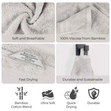 Ultra-Soft Rayon from Bamboo Cotton Blend 8 Piece Towel Set