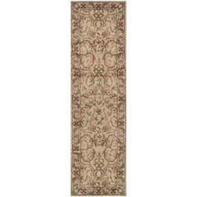 Heritage Traditional Floral Scroll Indoor Runner or Area Rug - Ivory