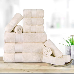 Turkish Cotton Highly Absorbent Solid 12 Piece Ultra Plush Towel Set - Towel Set by Superior - Superior 