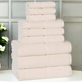 Mile Smart Twist Cotton Solid Thick Border 9 Piece Towel Set