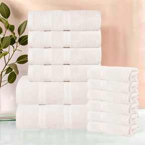 Smart Dry Zero Twist Cotton Medium Weight 12 Piece Assorted Towel Set