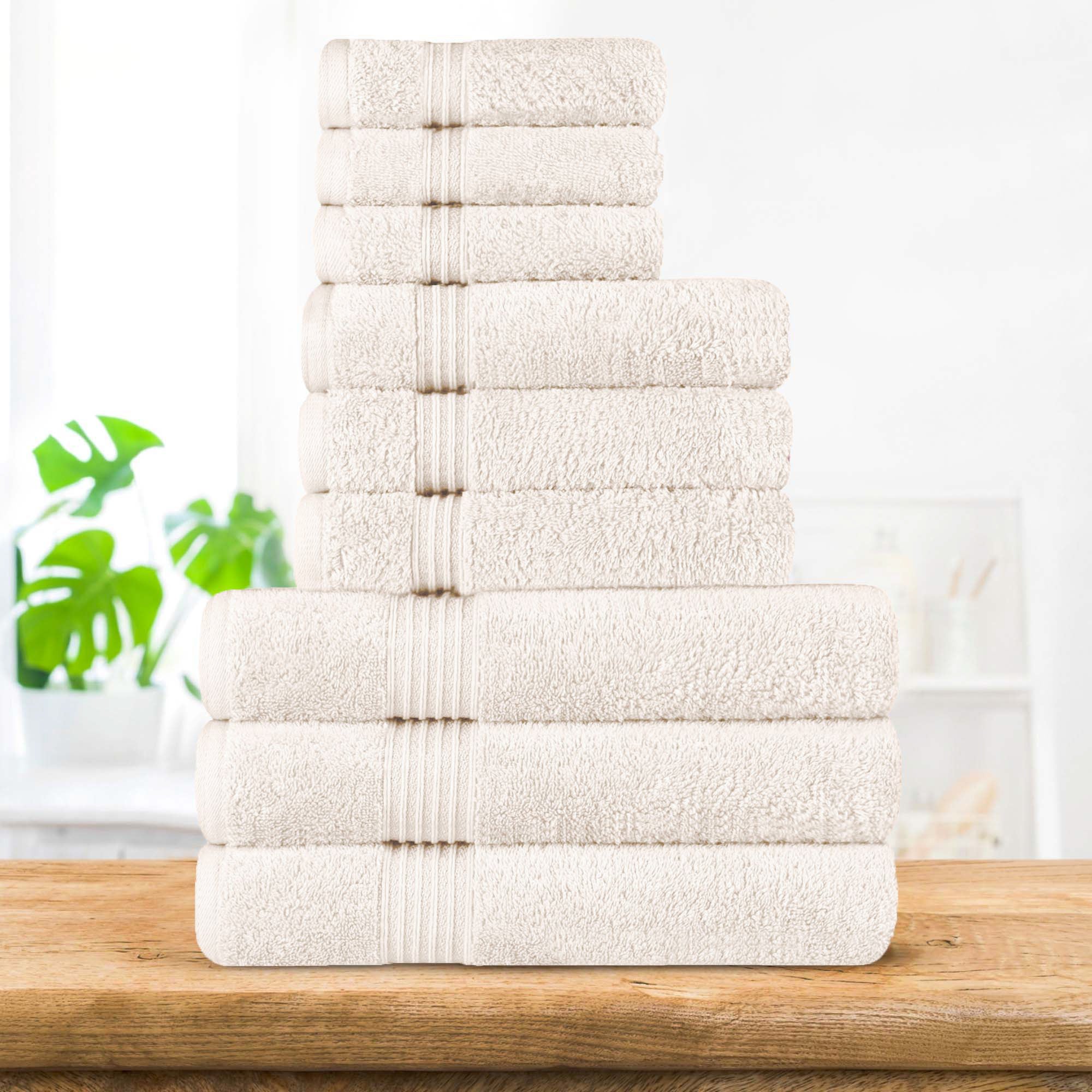 Heritage Egyptian Cotton Plush Absorbent Luxury 9 Piece Towel Set - Towel Set by Superior