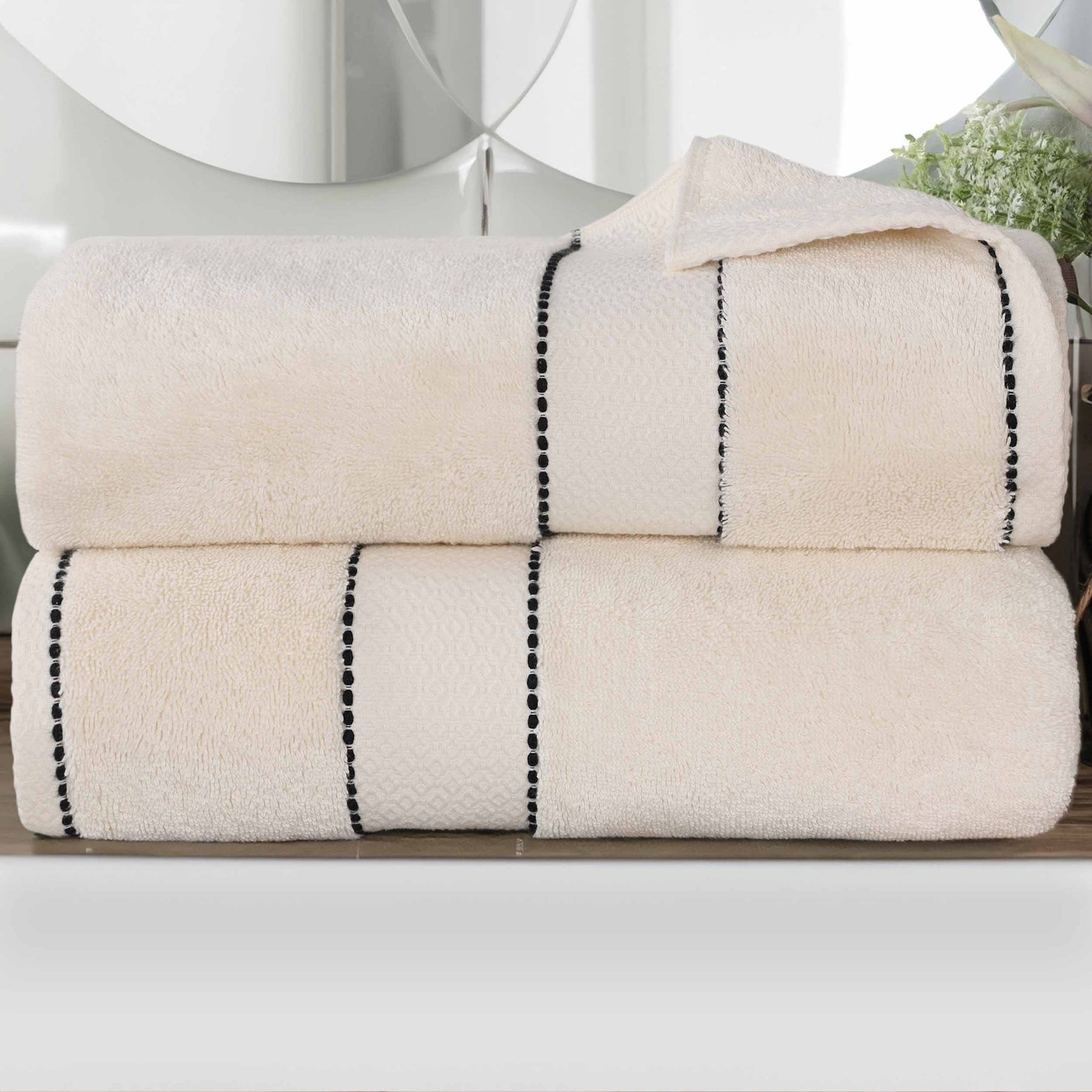 Niles Egyptian Giza Cotton Plush Thick Absorbent Bath Sheet Set of 2