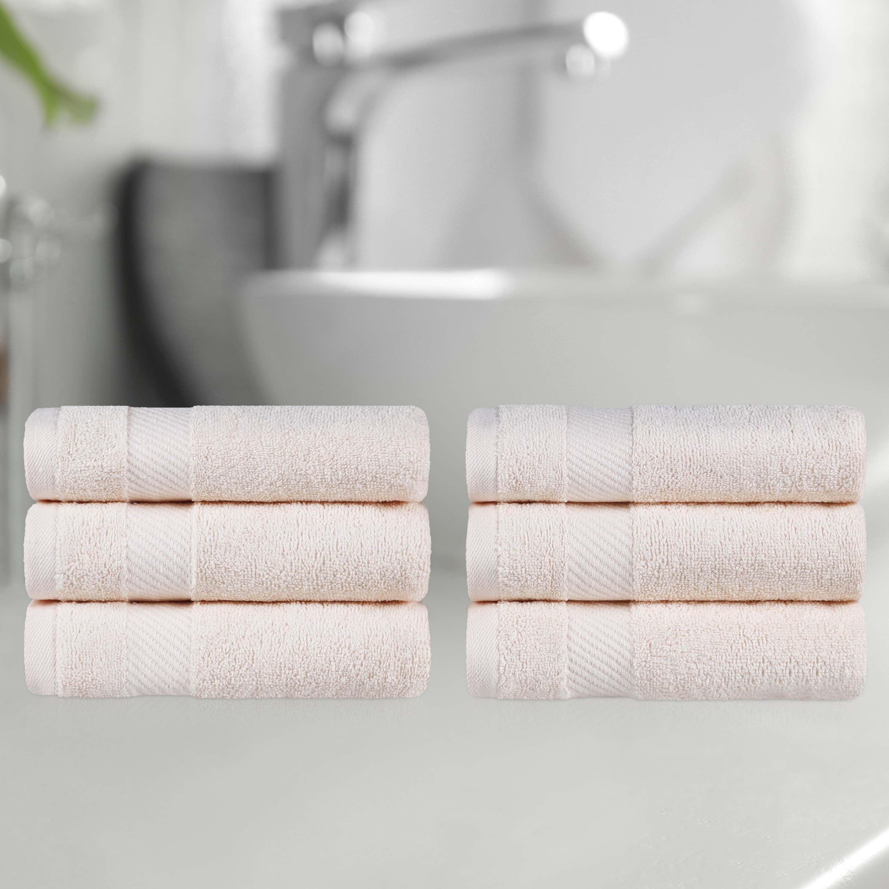 Egyptian Cotton Dobby Border Medium Weight 6 Piece Hand Towel Set - Hand Towel Set by Superior