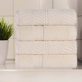 Chevron Zero Twist Solid and Jacquard Soft Cotton Bath Towel Set of 4 - Bath Towel by Superior