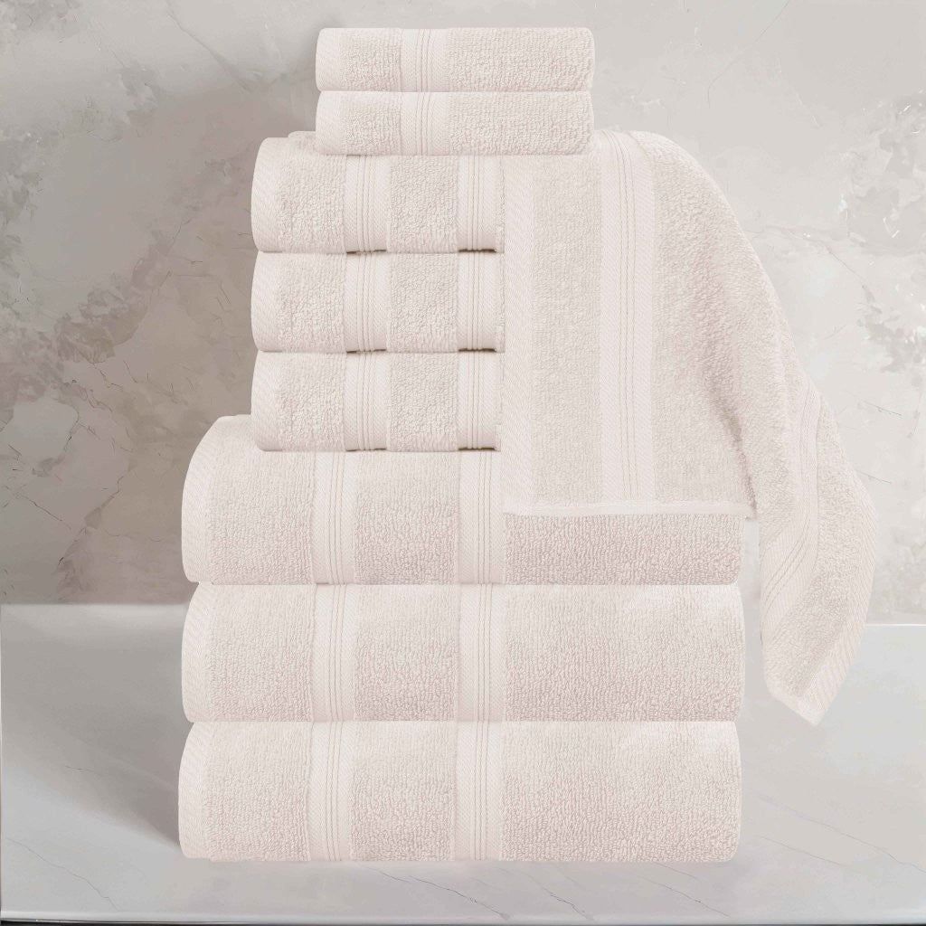 Smart Dry Zero Twist Cotton Medium Weight 9 Piece Assorted Towel Set