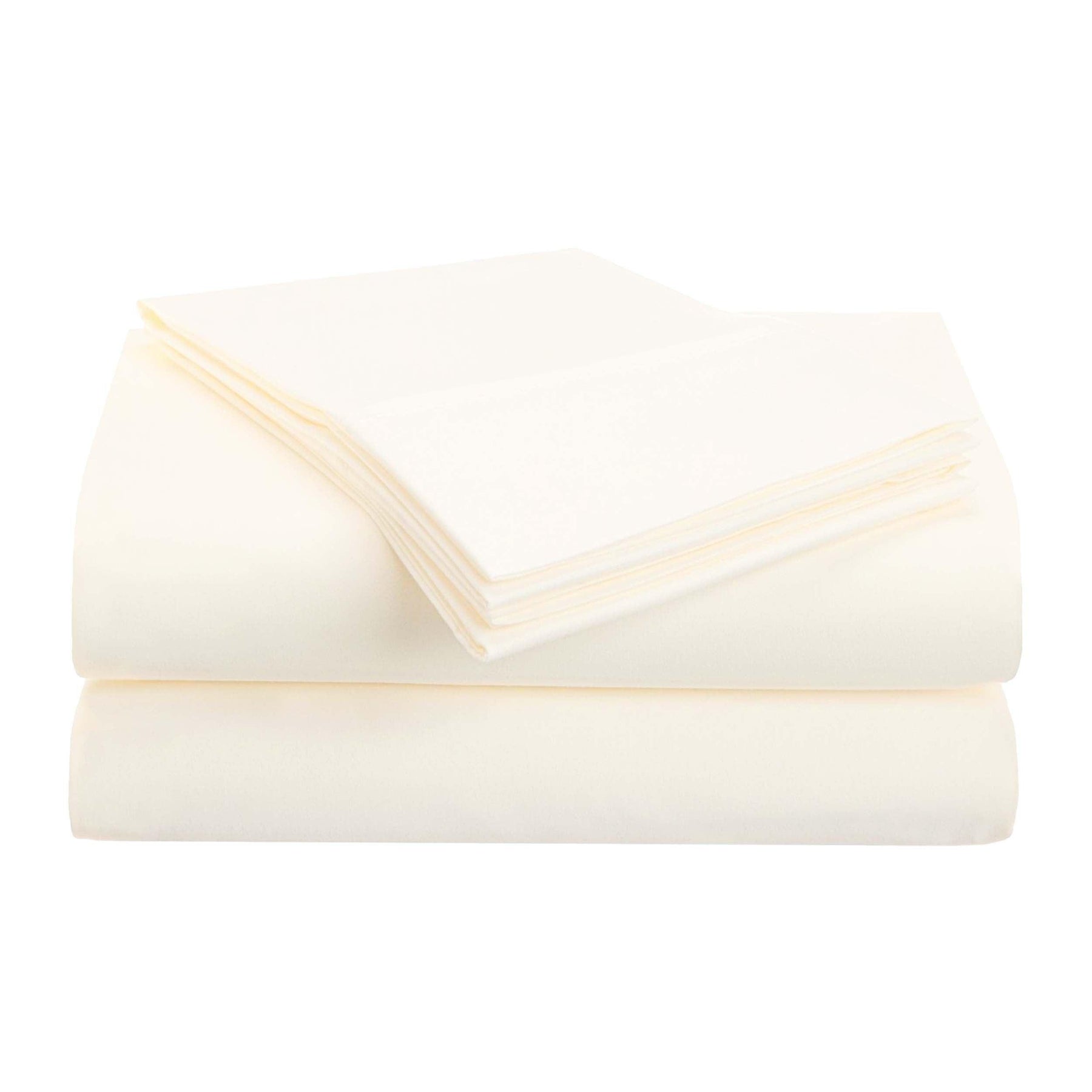 Brushed Microfiber Deep Pocket Breathable 4 Piece Bed Sheet Set - Ivory