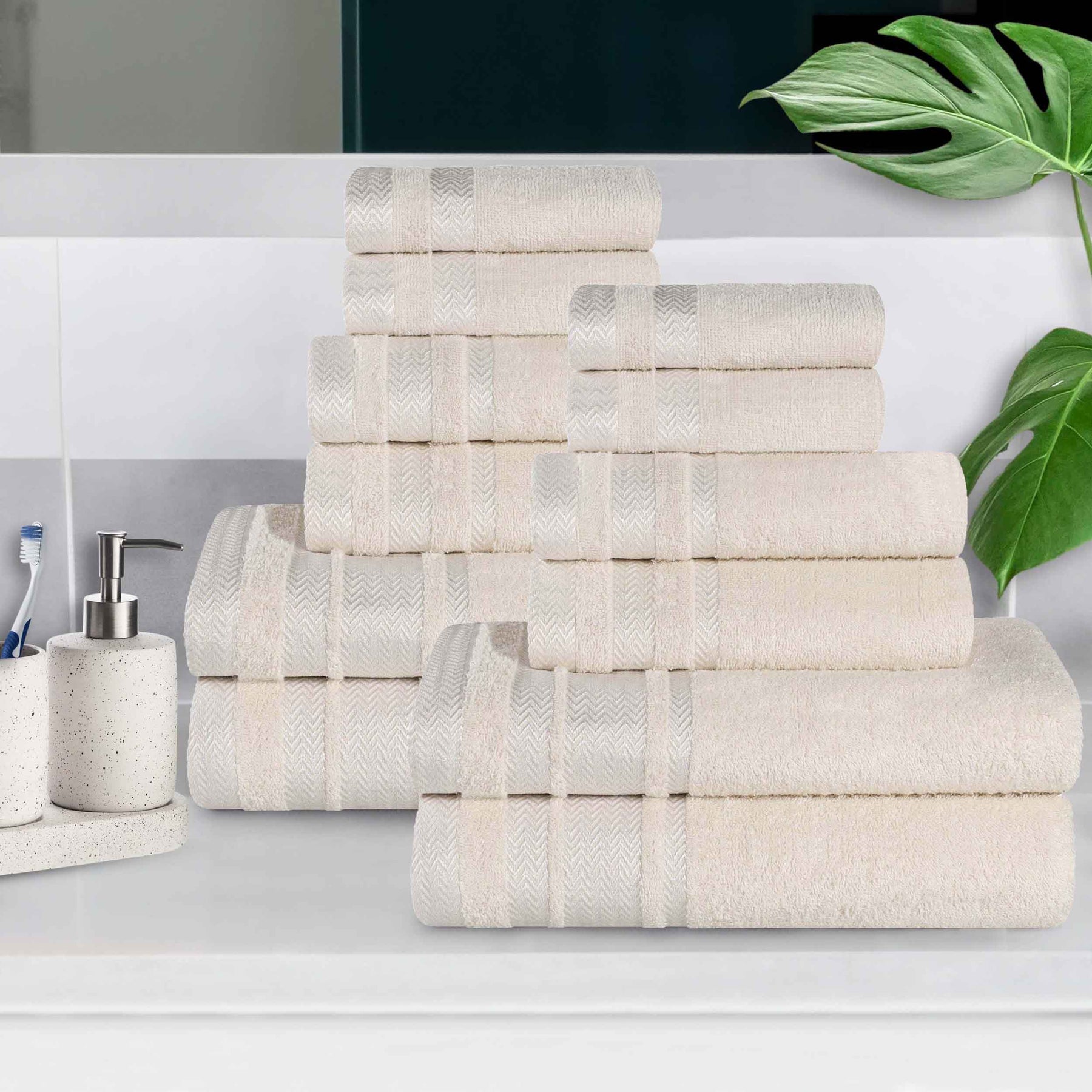 Hays Cotton Medium Weight 12 Piece Assorted Bathroom Towel Set