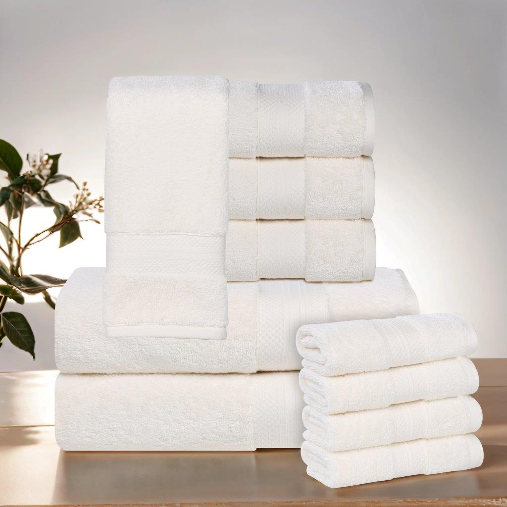 Aria Turkish Cotton Heavyweight Absorbent Solid 10 Piece Towel Set