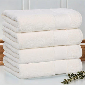 Aria Turkish Cotton Heavyweight Solid Absorbent Bath Towel Set of 4