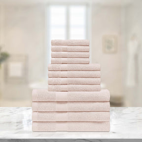 Eco-Friendly Egyptian Cotton Cotton Absorbent 12 Piece Assorted Towel Set - Ivory