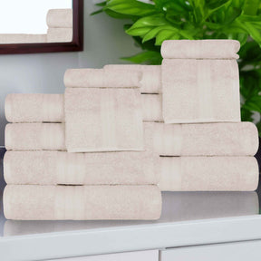 Atlas Cotton Plush Absorbent Heavyweight 12 Piece Assorted Towel Set