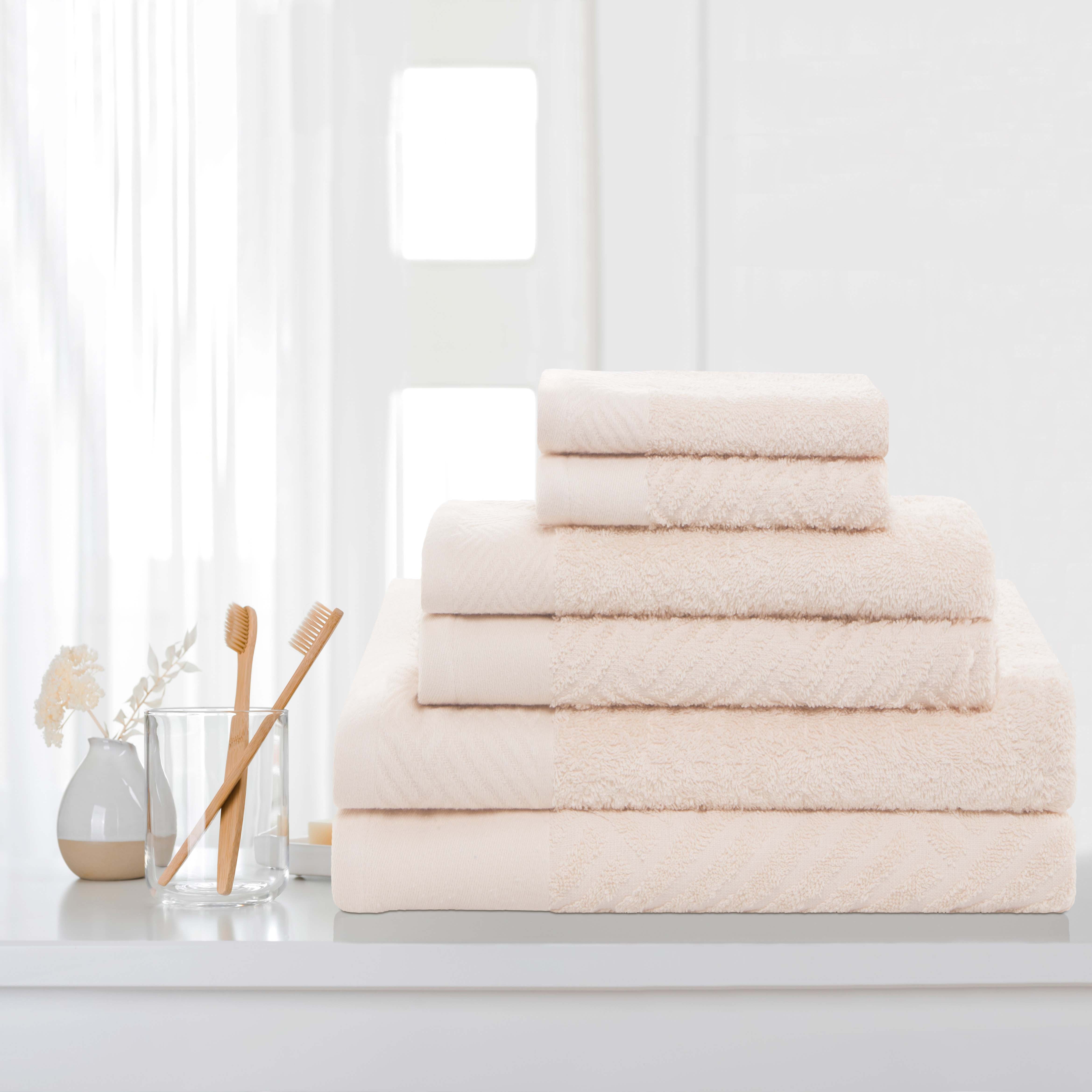 Basketweave Jacquard and Solid 6 Piece Egyptian Cotton Towel Set - Towel Set by Superior