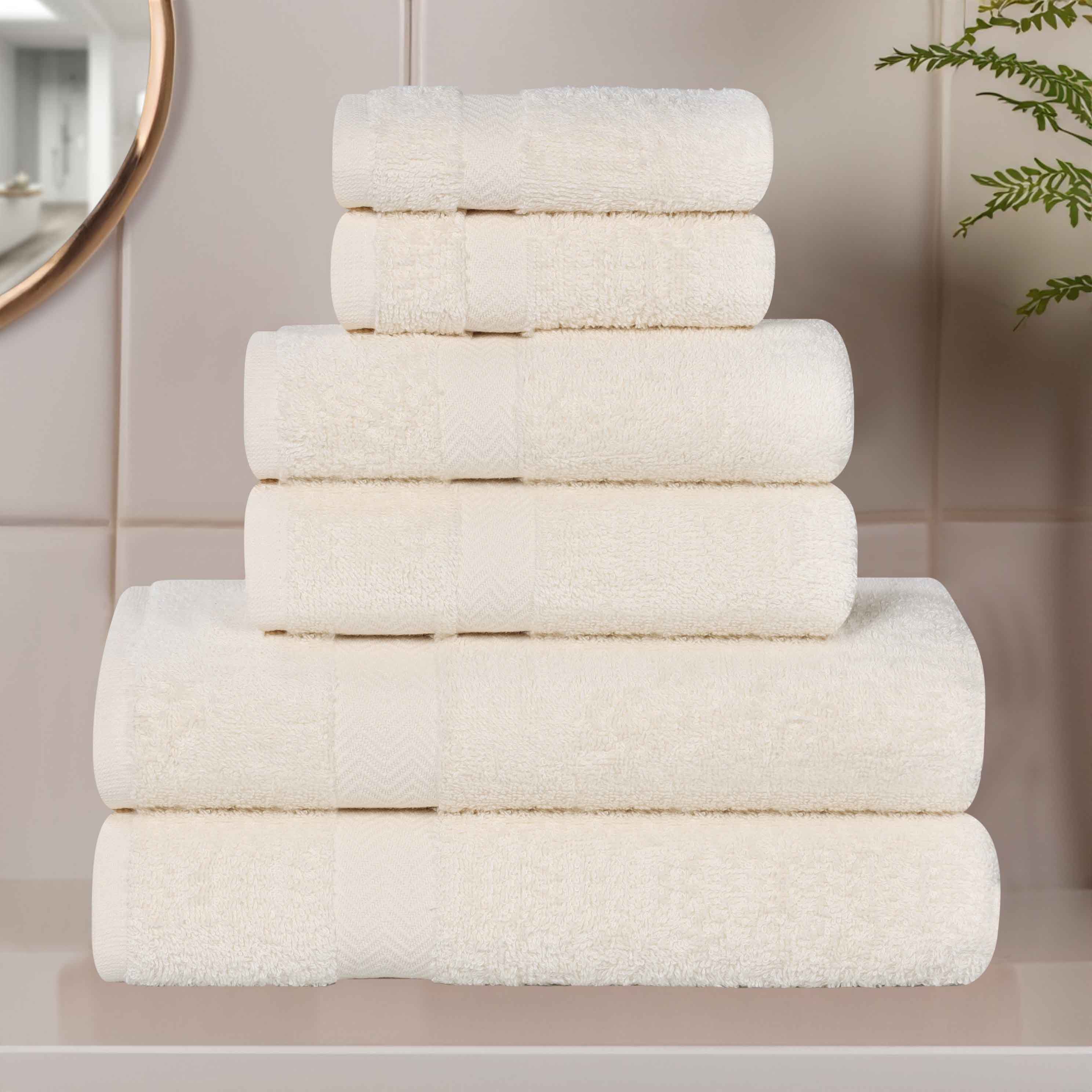 6 Piece Cotton Eco-Friendly Soft Absorbent Towel Set - Towel Set by Superior