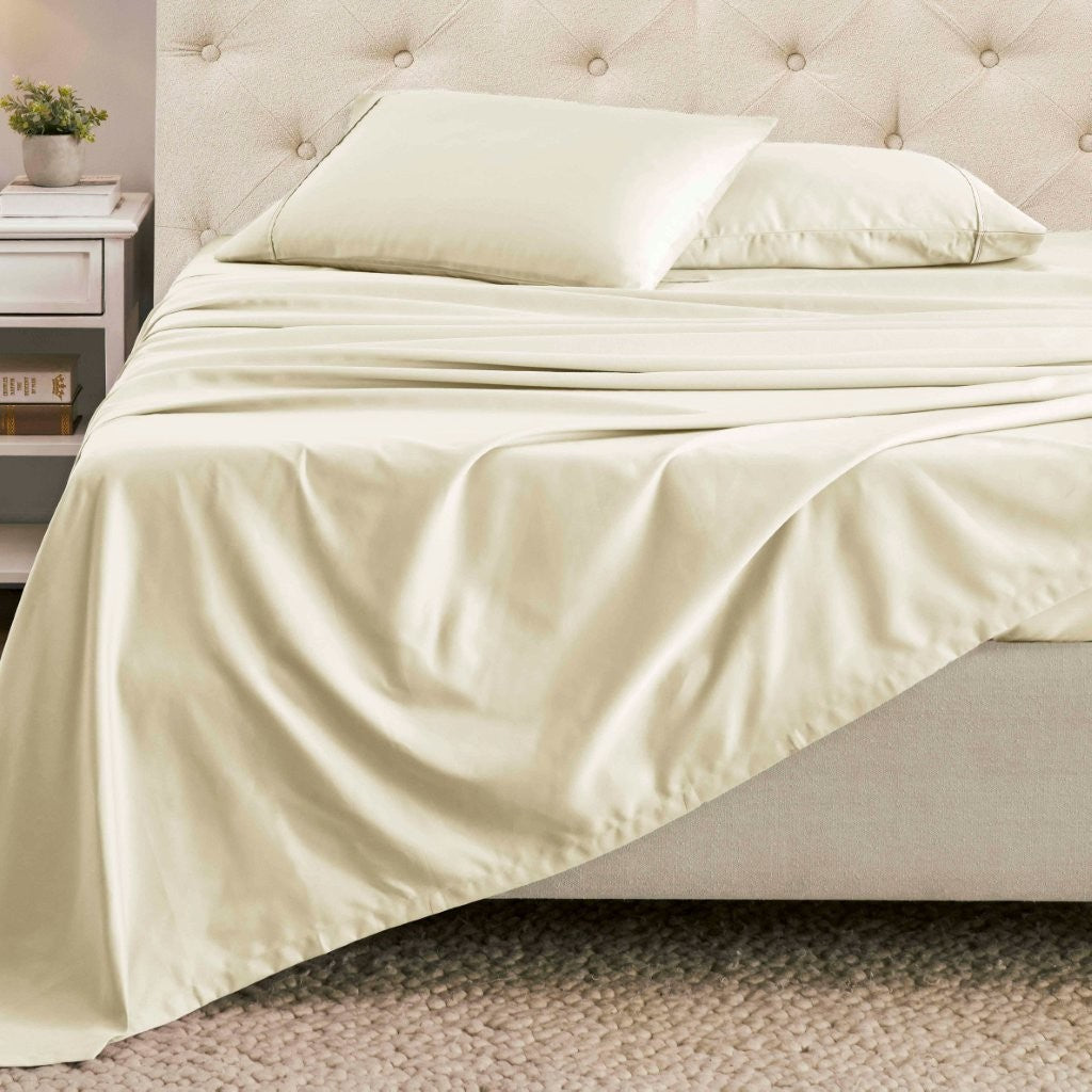 Cotton Blend Solid Deep Pocket Bed Sheet Set