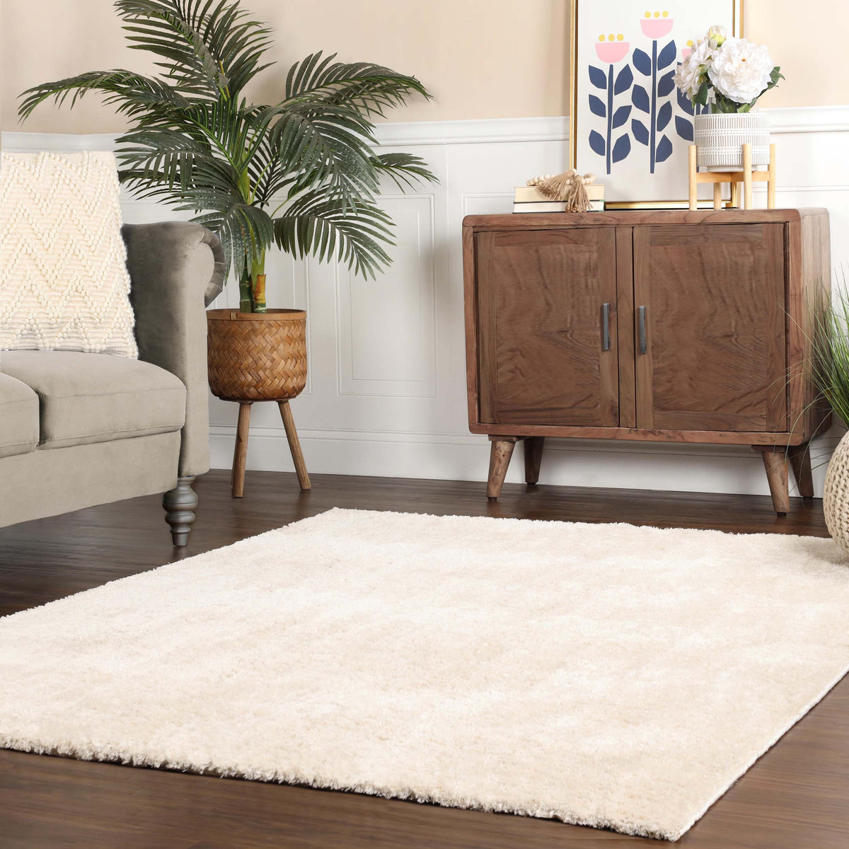 California Shag Solid Plush Fluffy Non-Slip Indoor Area Rug Or Runner