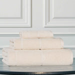 Mile Smart Twist Cotton Solid Thick Border 3 Piece Towel Set - Towel Set by Superior