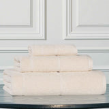 Mile Smart Twist Cotton Solid Thick Border 3 Piece Towel Set - Towel Set by Superior