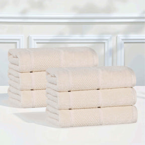 Mile Smart Twist Cotton Medium Weight Solid Hand Towels, Set of 6