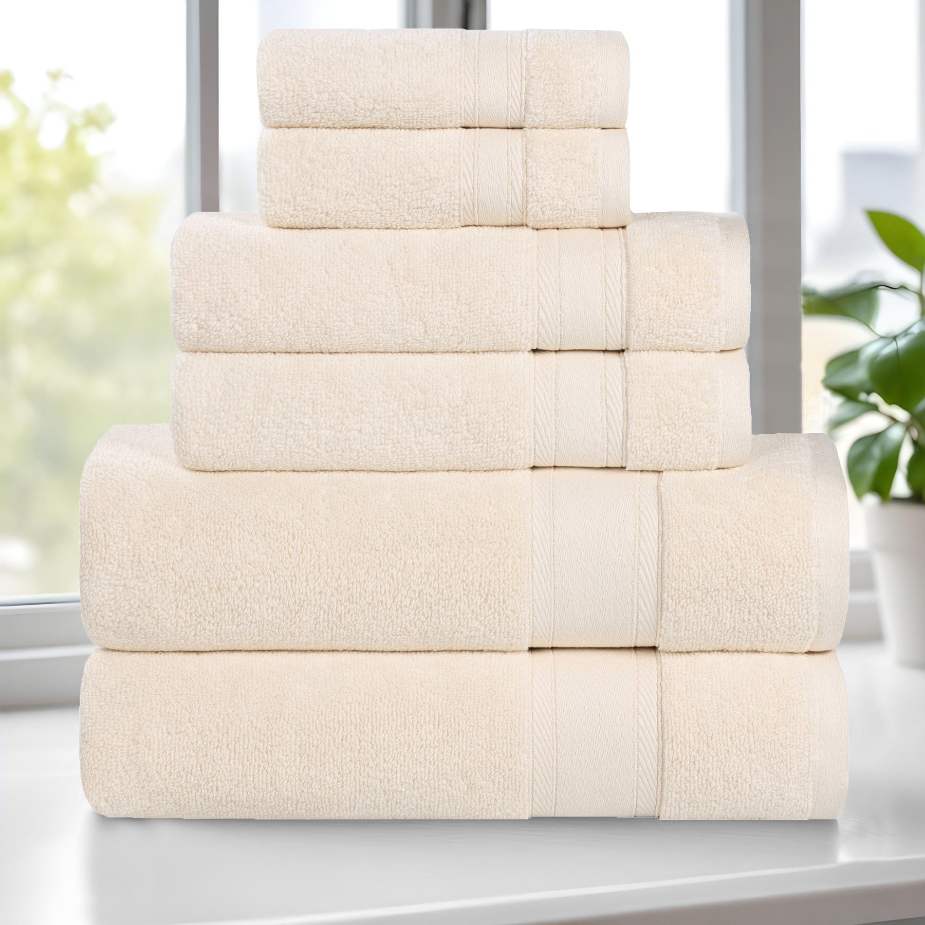 Belmont Zero Twist Cotton Medium Weight 6 Piece Towel Set