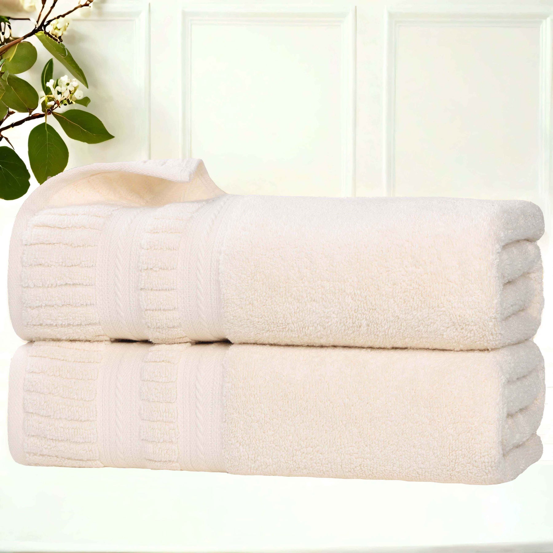 Venice Zero Twist Cotton Medium Weight Soft Bath Towels, Set of 2