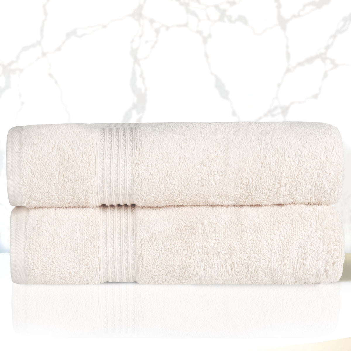 Heritage Egyptian Cotton Plush Absorbent Luxury Bath Towel Set of 2 - Bath Towel by Superior